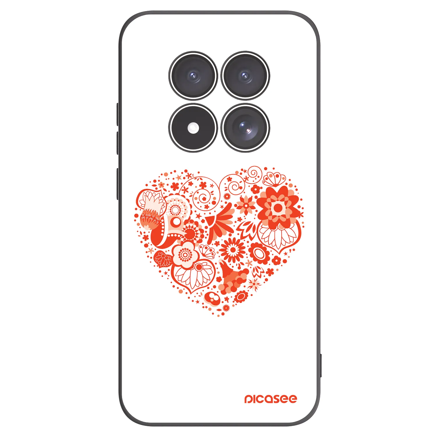 Picasee Μαύρη θήκη σιλικόνης για Xiaomi Redmi Note 15 Pro 4G - Big heart