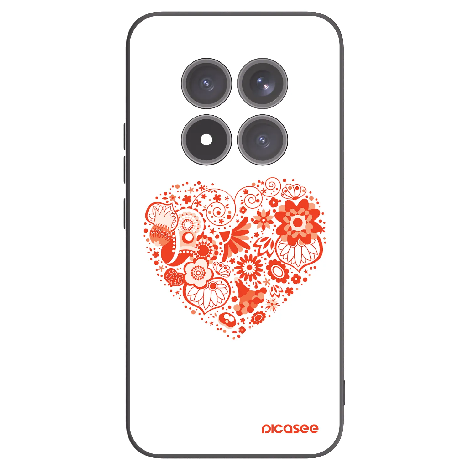 Picasee Μαύρη θήκη σιλικόνης για Xiaomi Redmi Note 15 Pro+ - Big heart