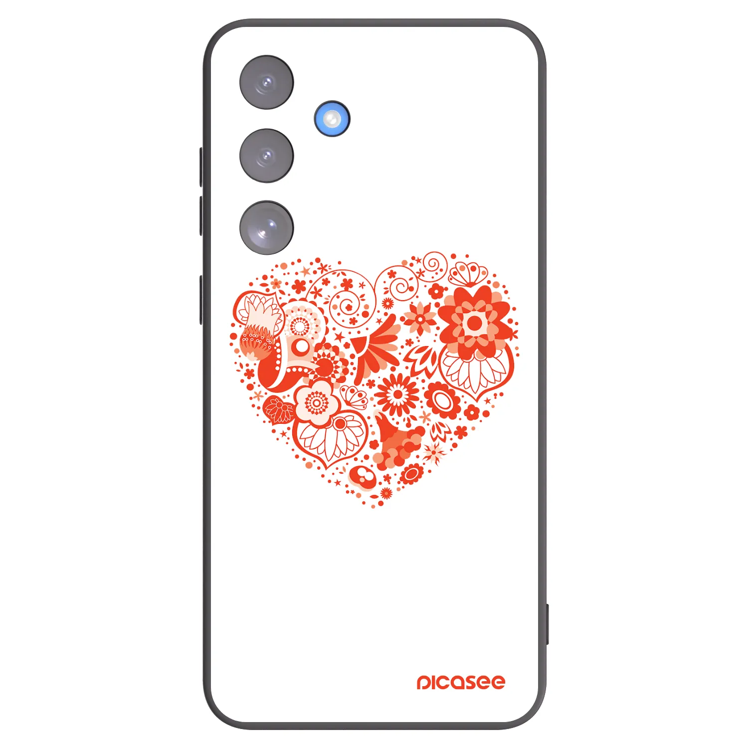 Picasee Μαύρη θήκη σιλικόνης για Samsung Galaxy S25 FE 5G - Big heart
