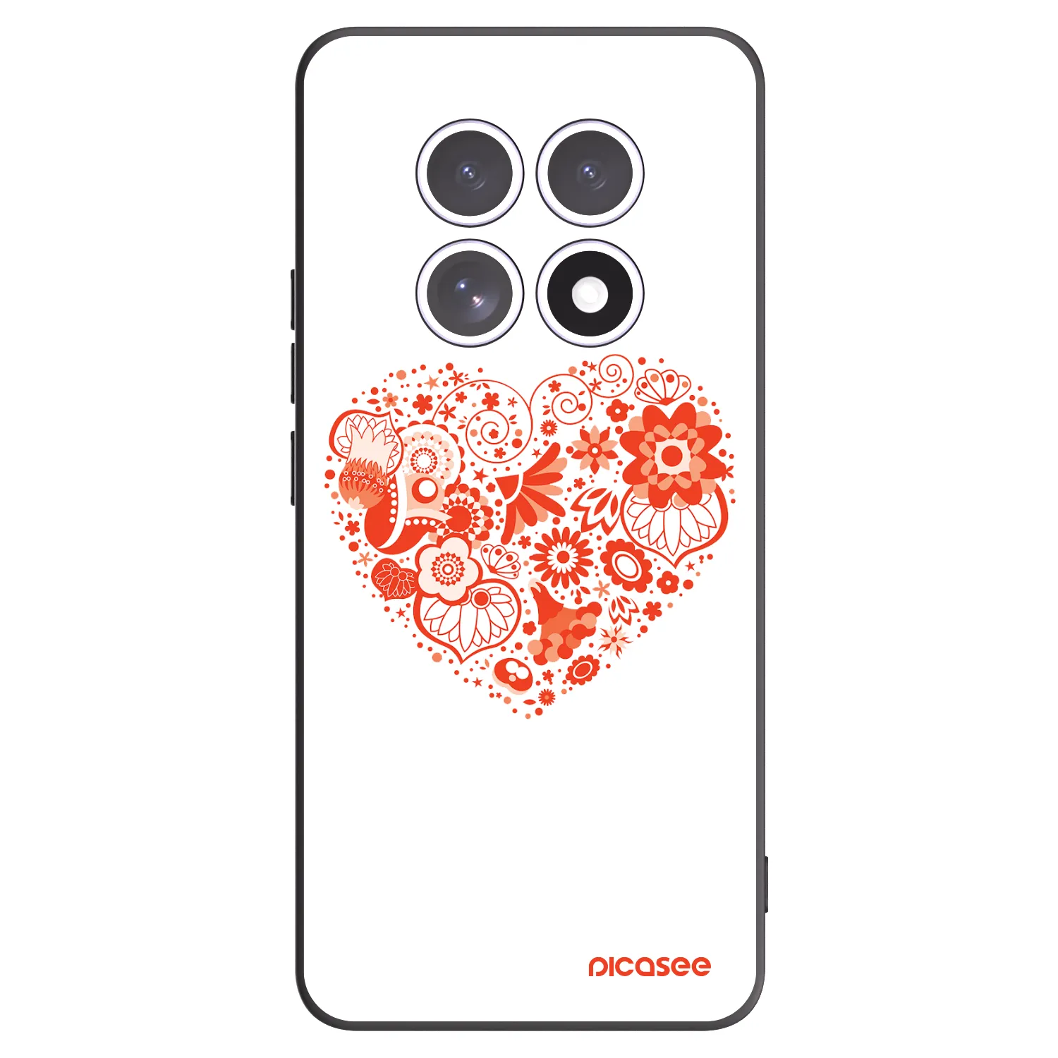 Picasee Μαύρη θήκη σιλικόνης για Xiaomi Redmi Note 15 - Big heart