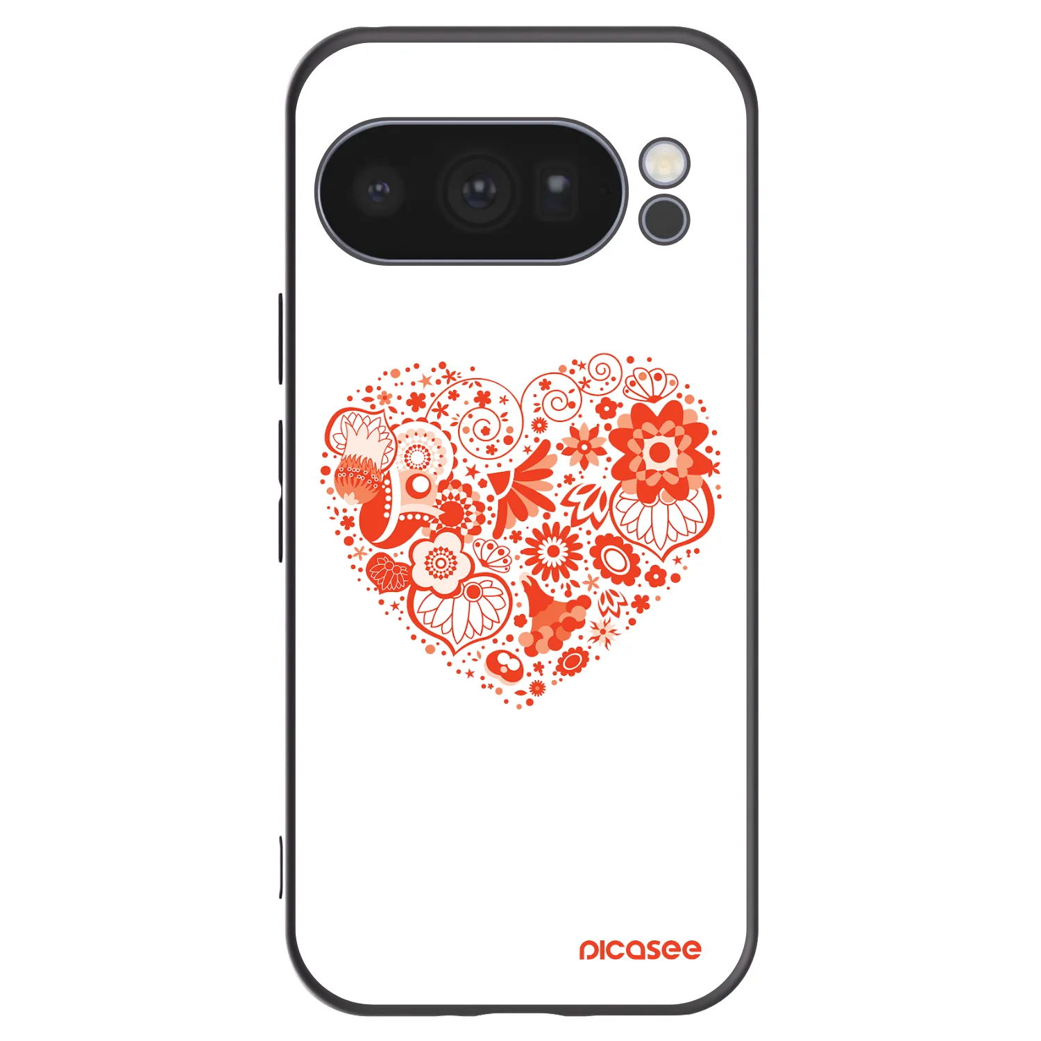 Picasee Μαύρη θήκη σιλικόνης για Google Pixel 10 Pro - Big heart