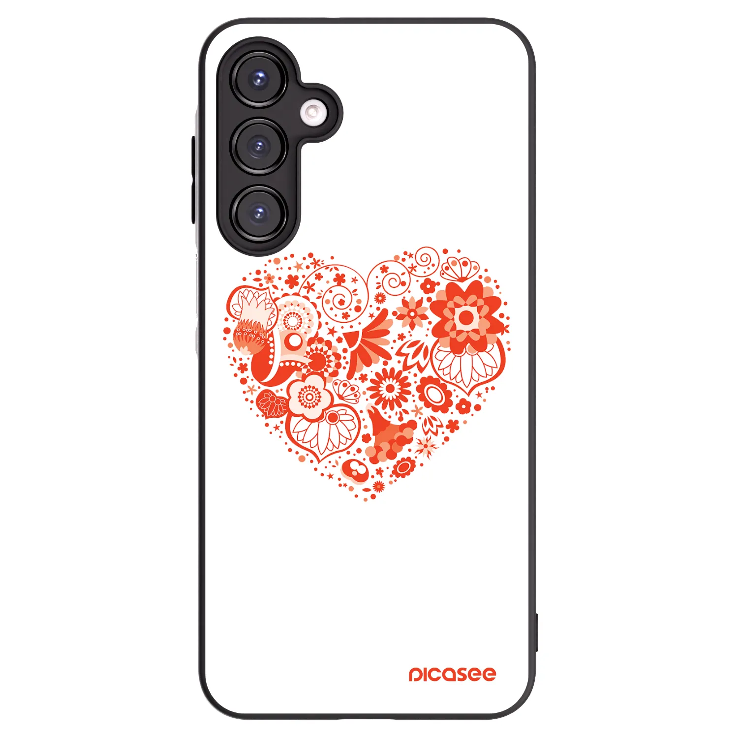 Picasee Μαύρη θήκη σιλικόνης για Samsung Galaxy A16 4G - Big heart