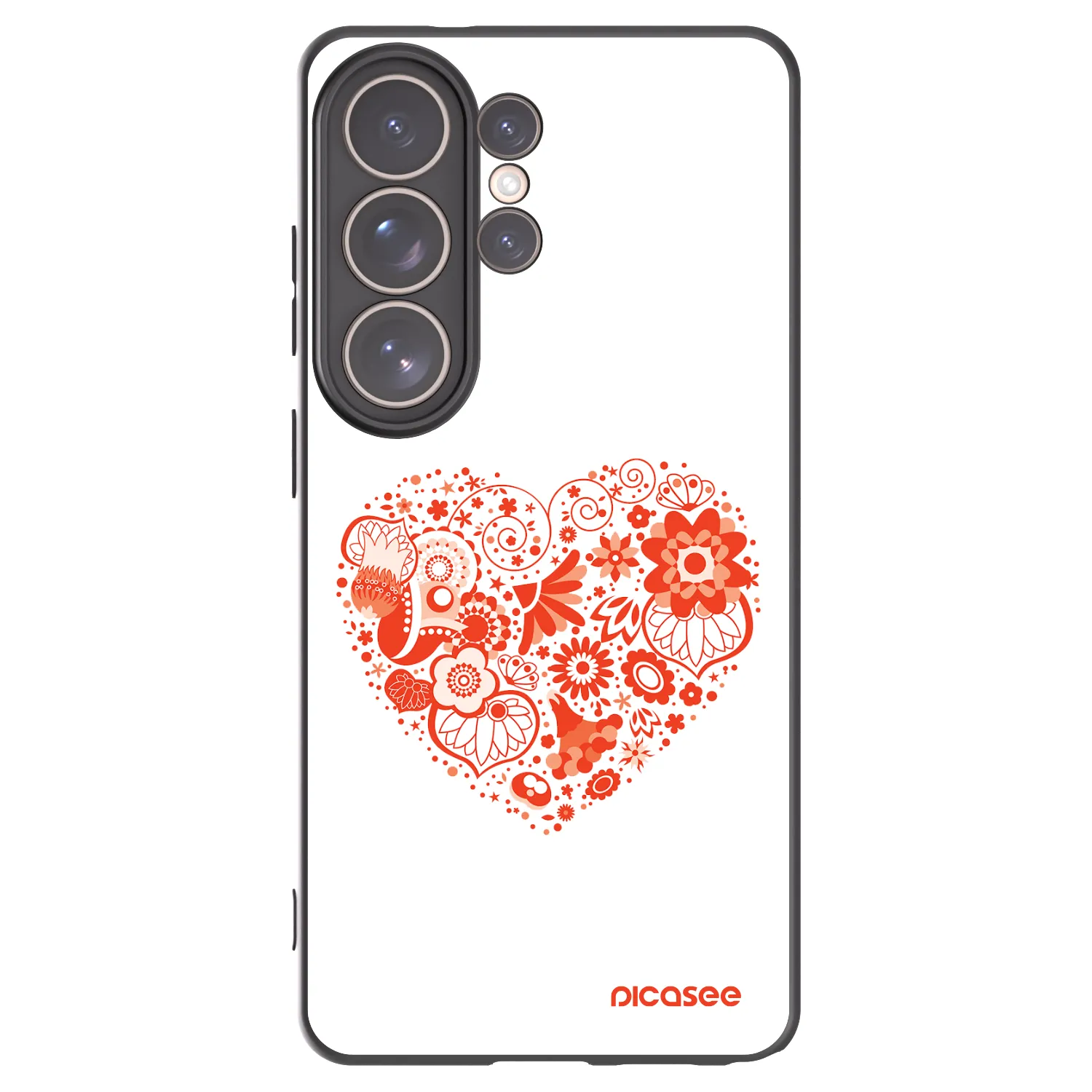 Picasee Μαύρη θήκη σιλικόνης για Samsung Galaxy S26 Ultra - Big heart
