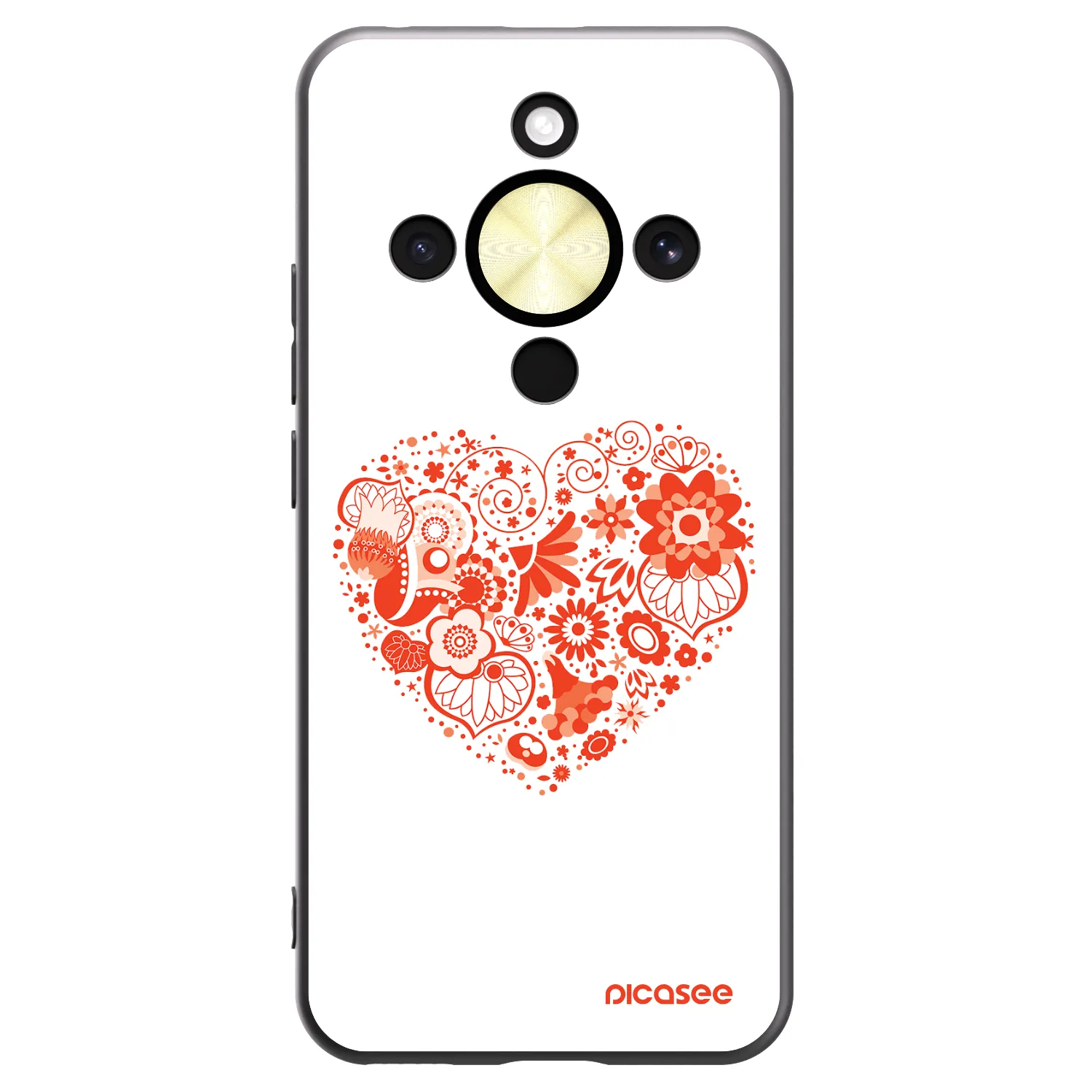 Picasee Μαύρη θήκη σιλικόνης για Honor Magic8 Lite 5G - Big heart