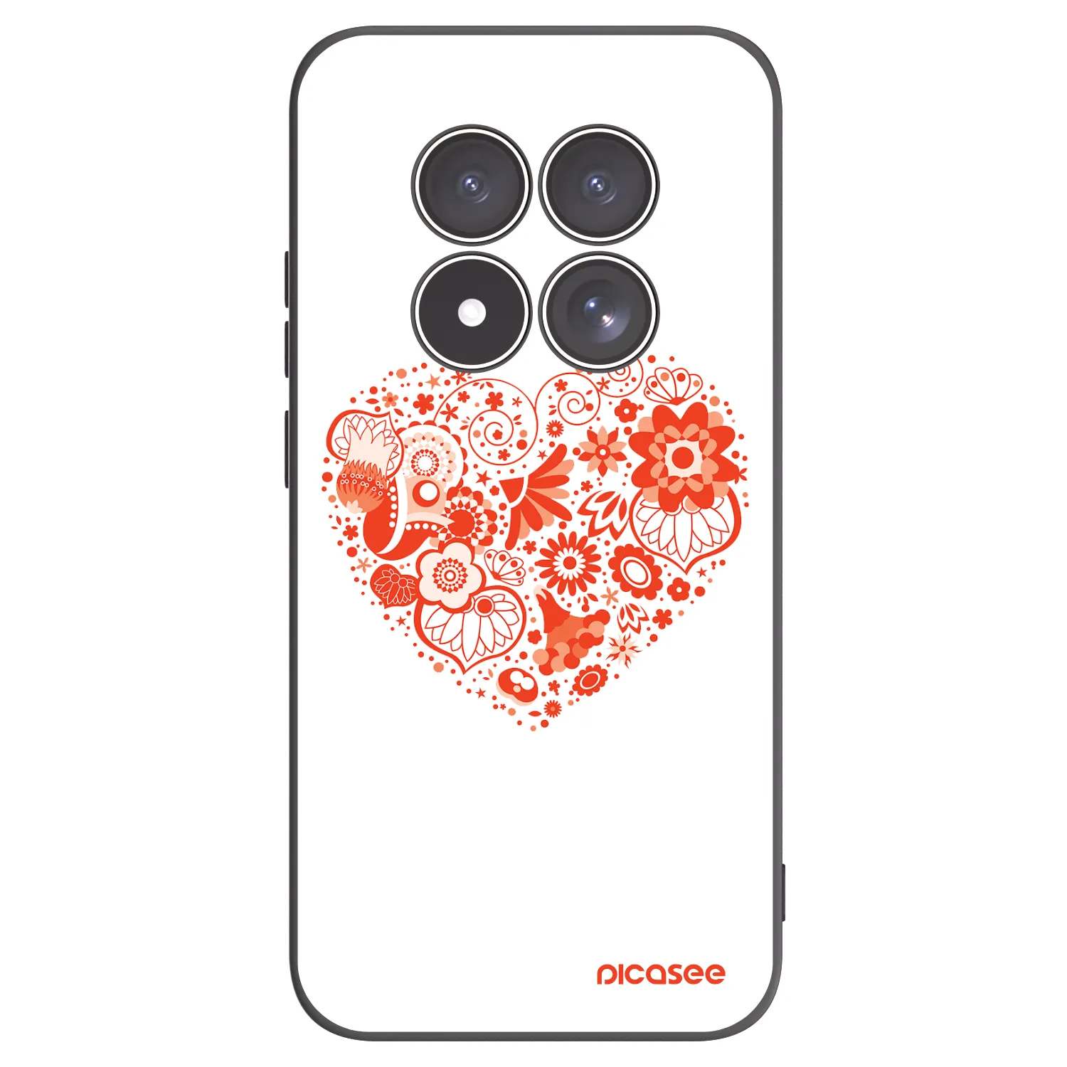 Picasee Μαύρη θήκη σιλικόνης για Xiaomi Redmi Note 15 Pro 5G - Big heart