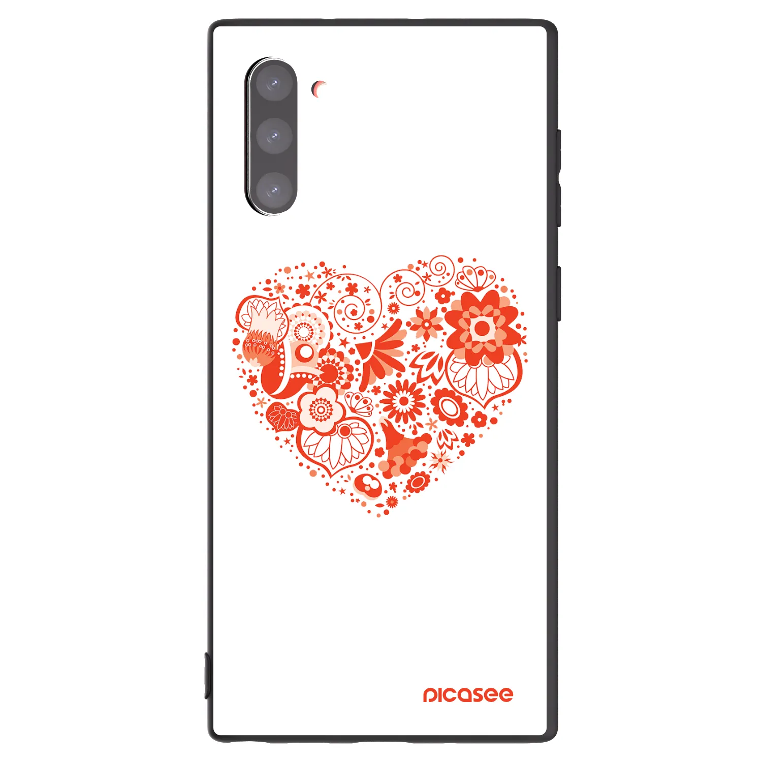 Picasee Μαύρη θήκη σιλικόνης για Samsung Galaxy Note 10 N970F - Big heart