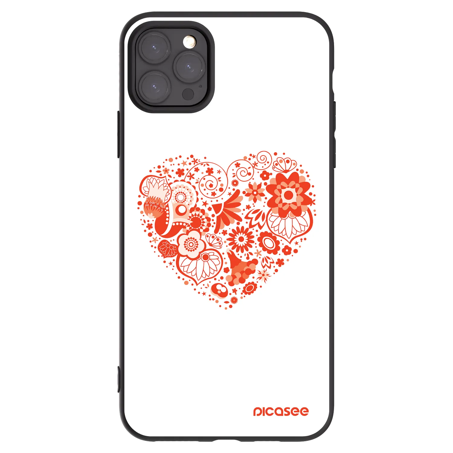 Picasee Μαύρη θήκη σιλικόνης για Apple iPhone 11 Pro Max - Big heart