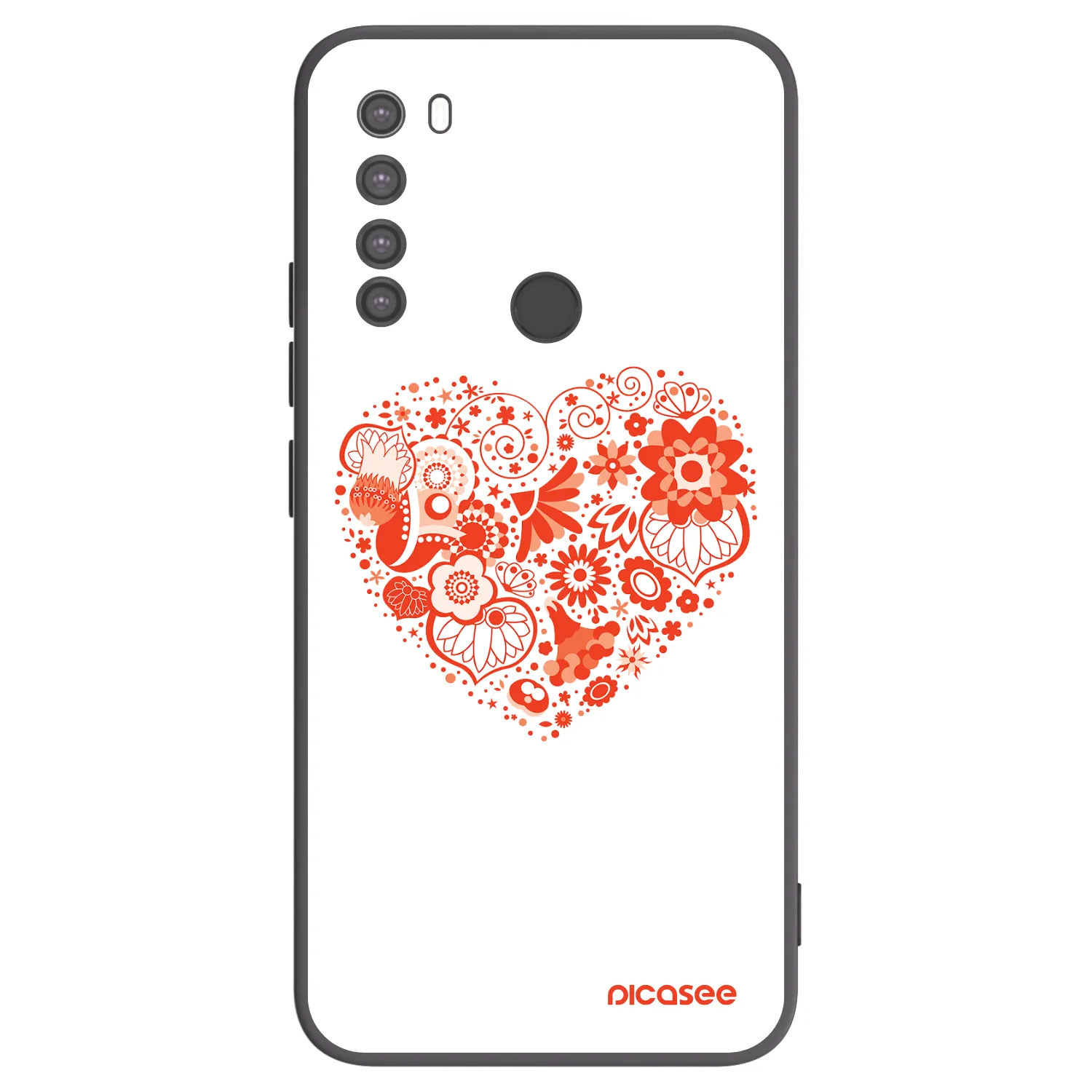 Picasee Μαύρη θήκη σιλικόνης για Xiaomi Redmi Note 8 - Big heart