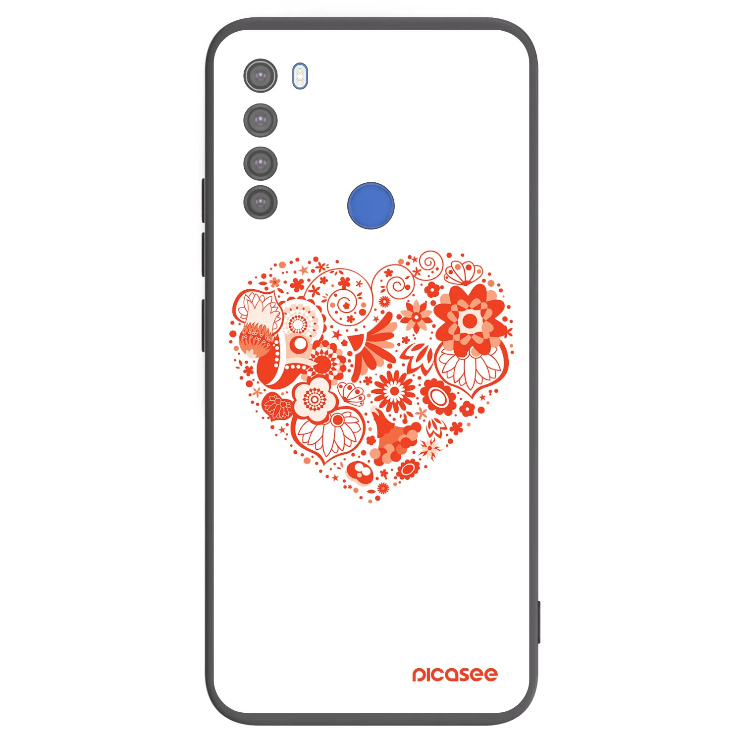 Picasee Μαύρη θήκη σιλικόνης για Xiaomi Redmi Note 8T - Big heart