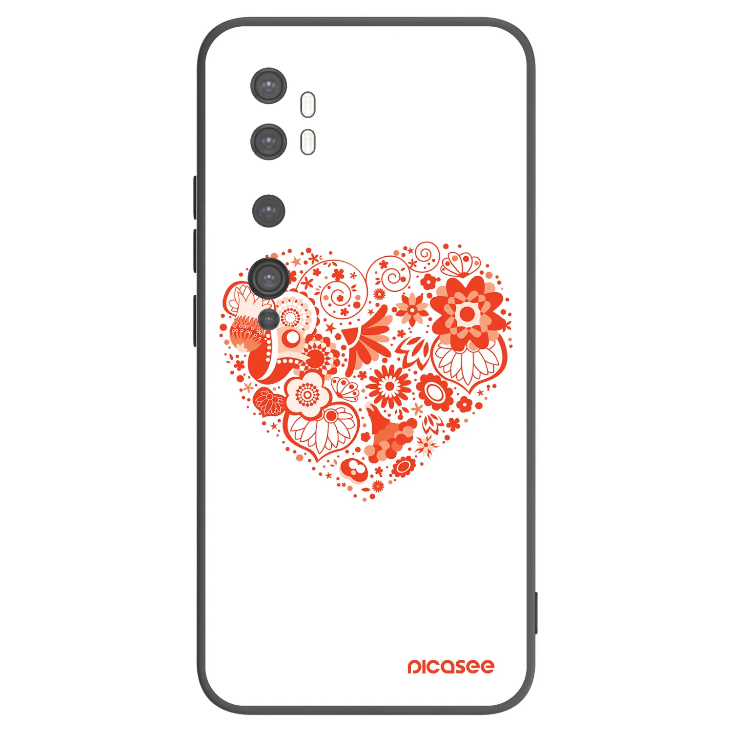 Picasee Μαύρη θήκη σιλικόνης για Xiaomi Mi Note 10 (Pro) - Big heart