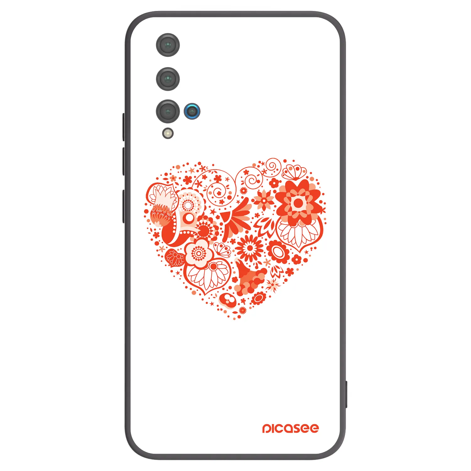 Picasee Μαύρη θήκη σιλικόνης για Huawei Nova 5T - Big heart