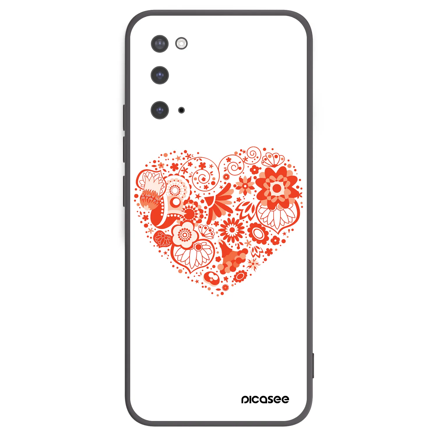 Picasee Μαύρη θήκη σιλικόνης για Samsung Galaxy S20 G980F - Big heart