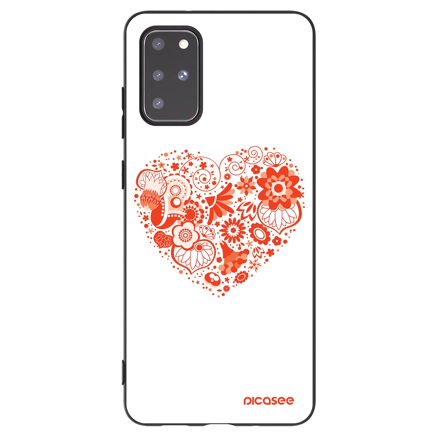 Picasee Μαύρη θήκη σιλικόνης για Samsung Galaxy S20+ G985F - Big heart