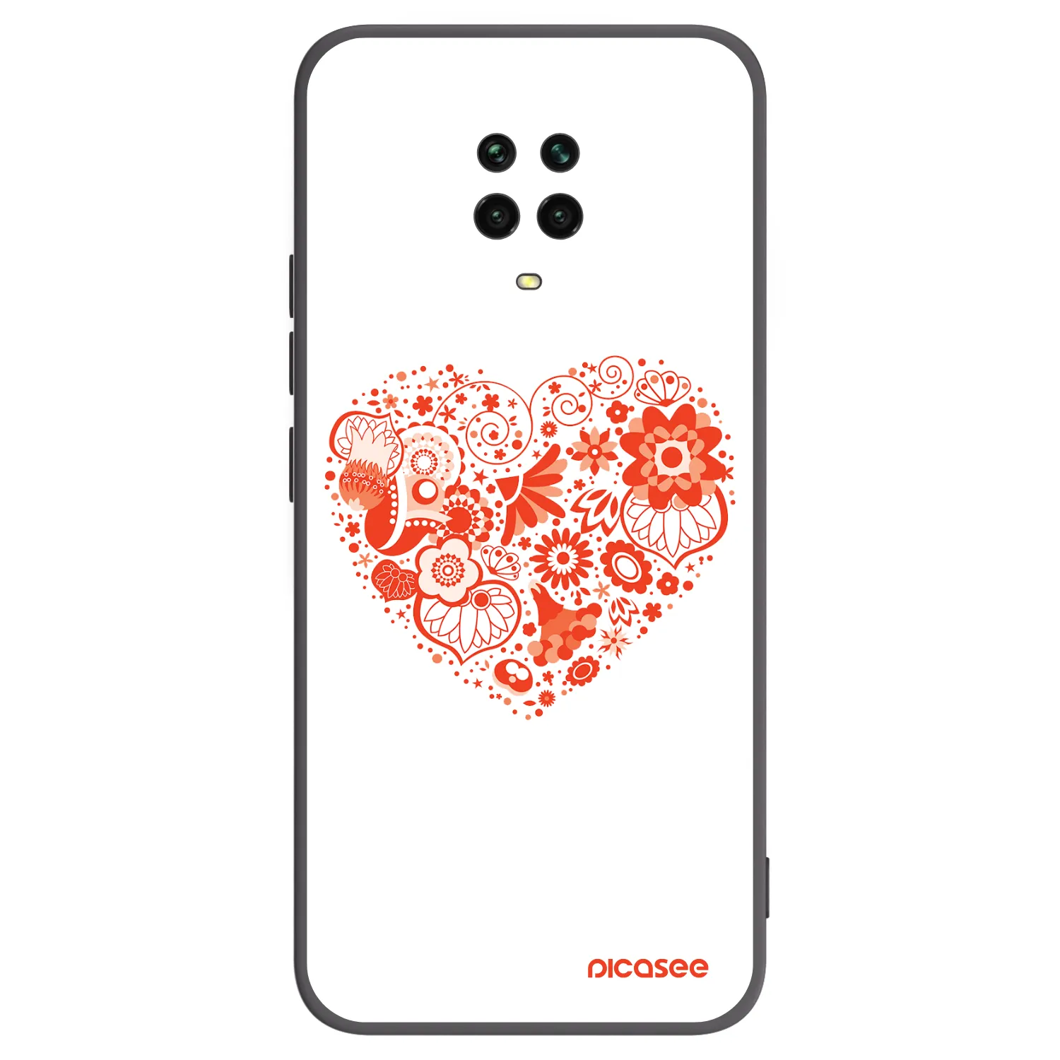 Picasee Μαύρη θήκη σιλικόνης για Xiaomi Redmi Note 9 Pro - Big heart