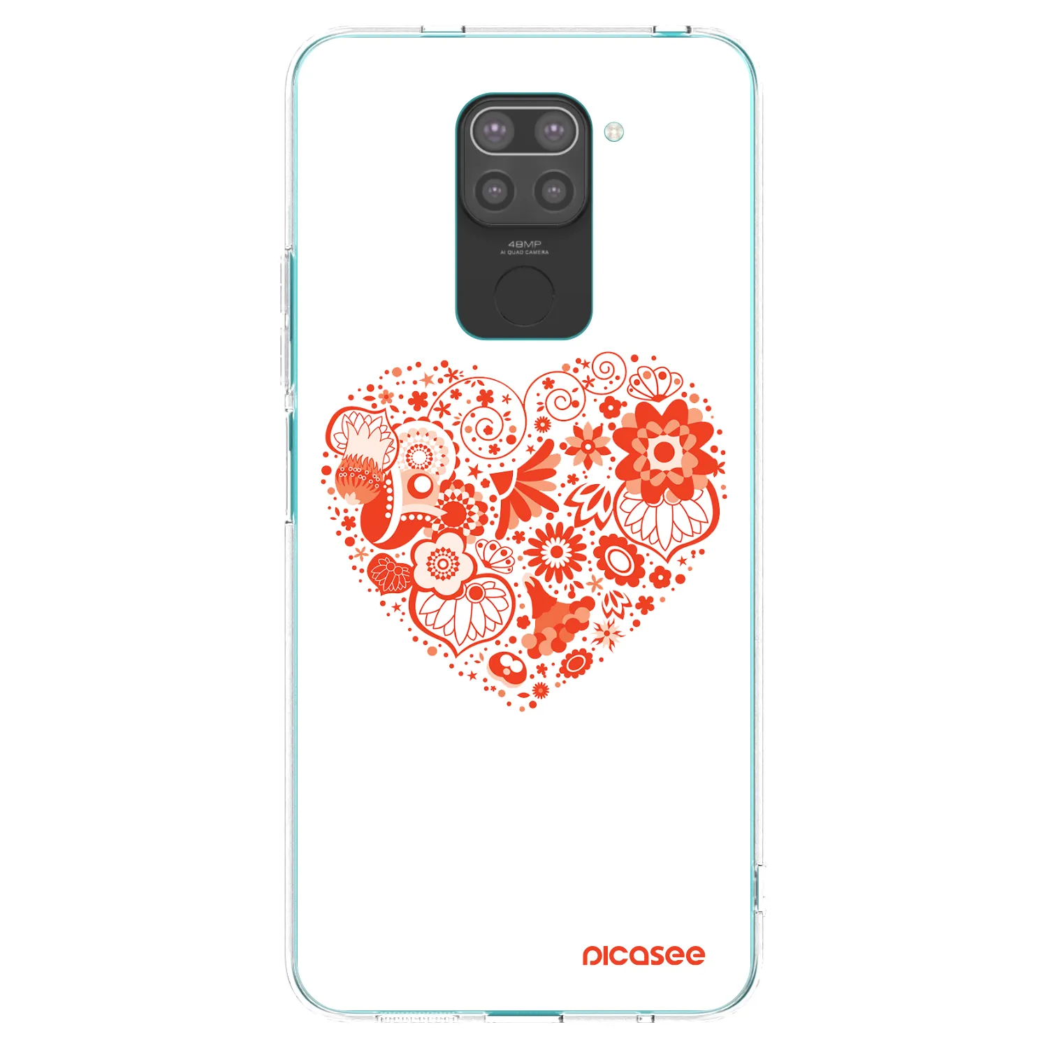Picasee Μαύρη θήκη σιλικόνης για Xiaomi Redmi Note 9 - Big heart