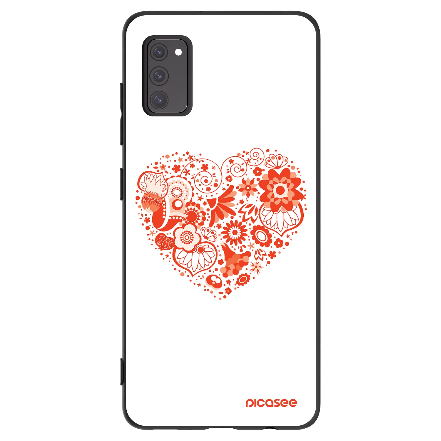 Picasee Μαύρη θήκη σιλικόνης για Samsung Galaxy A41 A415F - Big heart