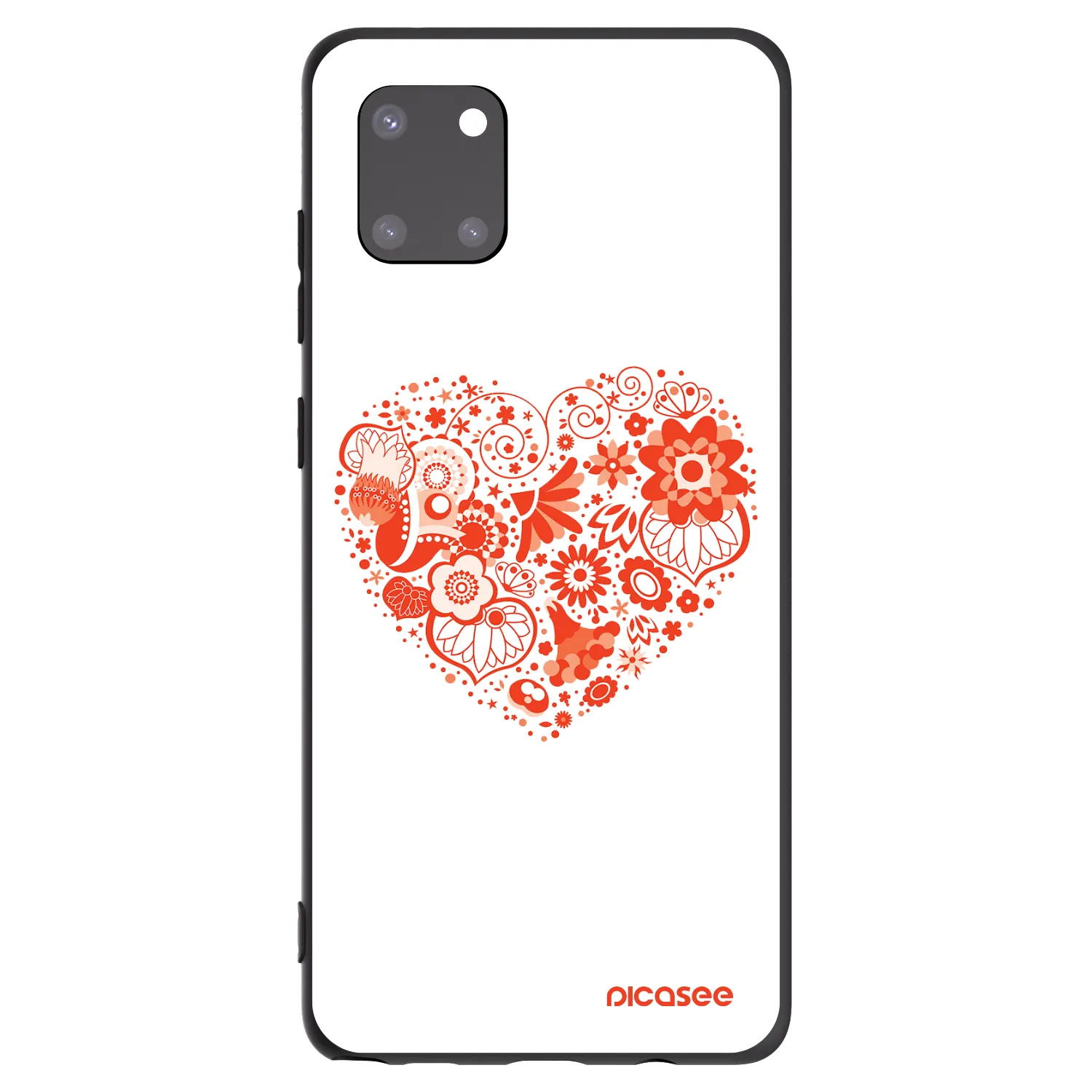 Picasee Μαύρη θήκη σιλικόνης για Samsung Galaxy Note 10 Lite N770F - Big heart