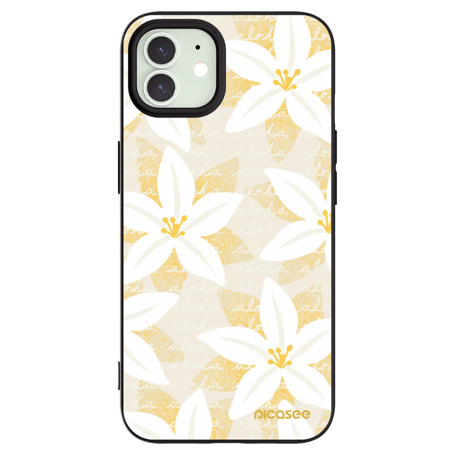 Picasee Μαύρη θήκη σιλικόνης για Apple iPhone 12 - Island Leave