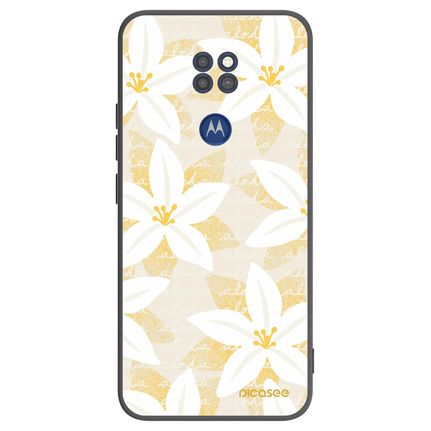 Picasee Μαύρη θήκη σιλικόνης για Motorola Moto G9 Play - Island Leave