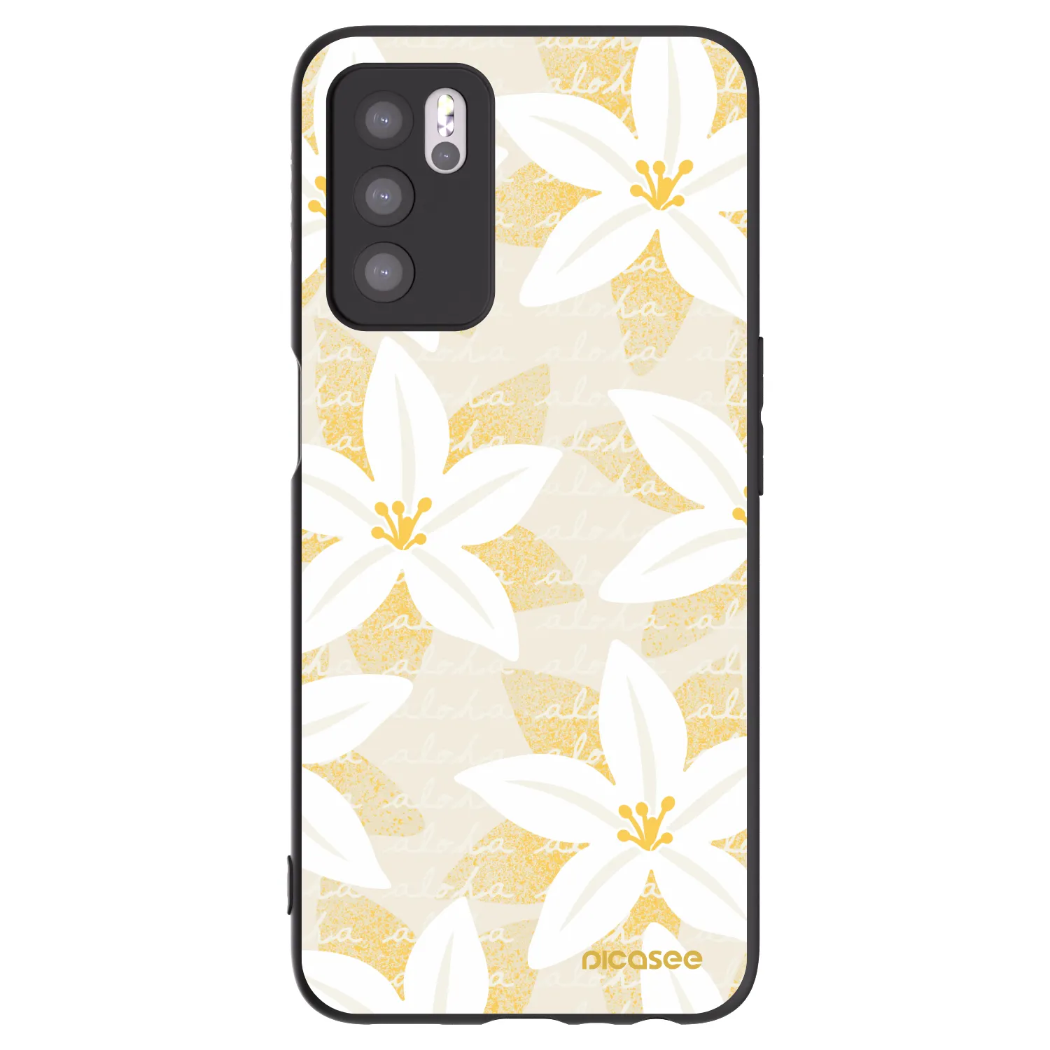 Picasee Μαύρη θήκη σιλικόνης για OPPO A16 - Island Leave