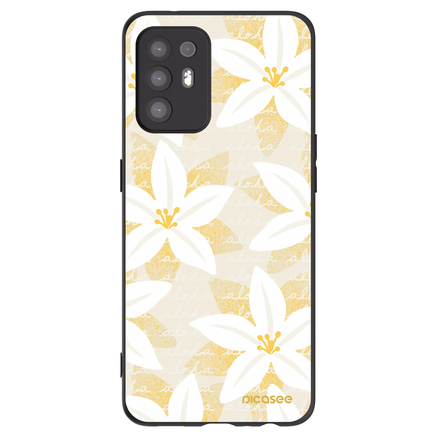 Picasee Μαύρη θήκη σιλικόνης για OPPO A94 5G - Island Leave