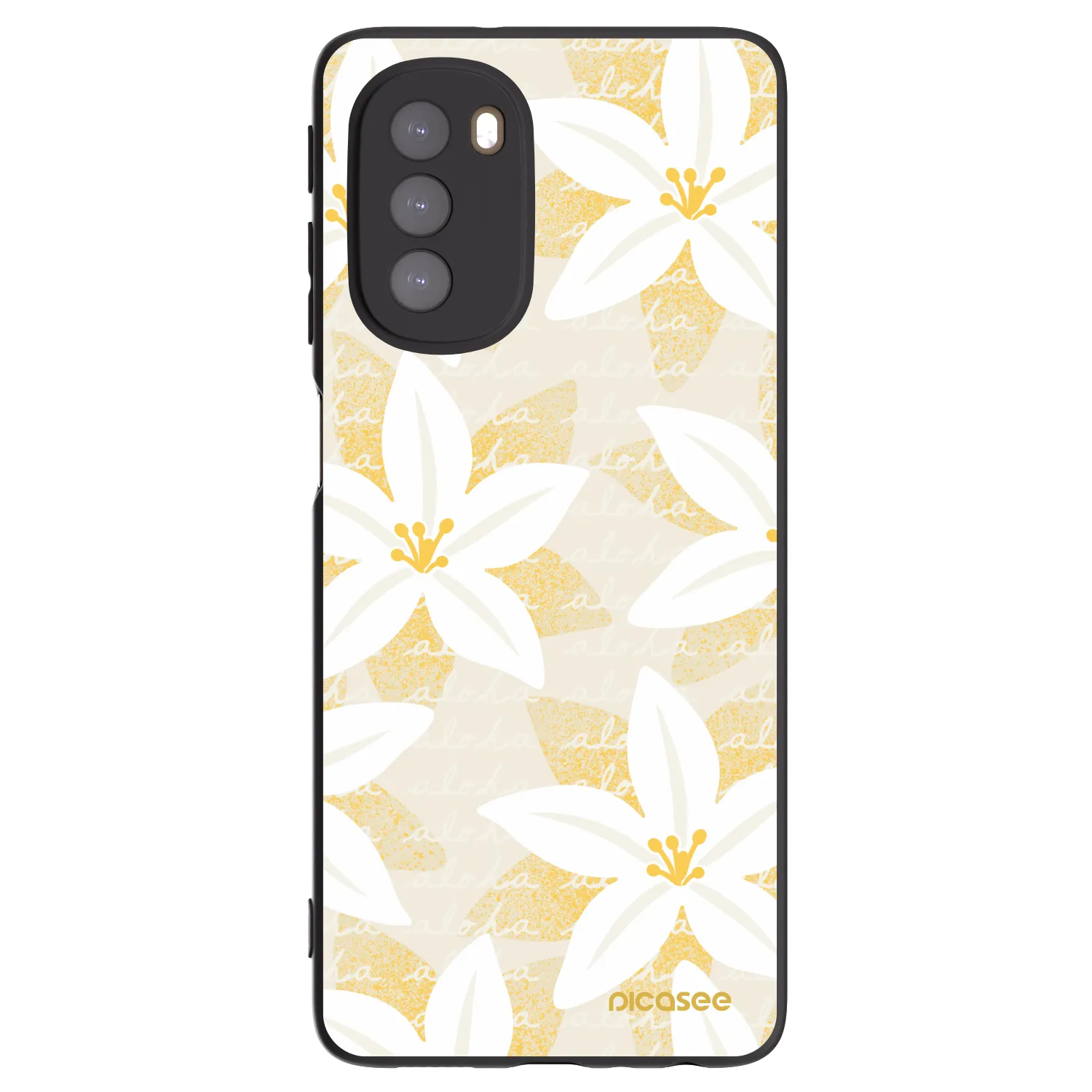 Picasee Μαύρη θήκη σιλικόνης για Motorola Moto G51 - Island Leave