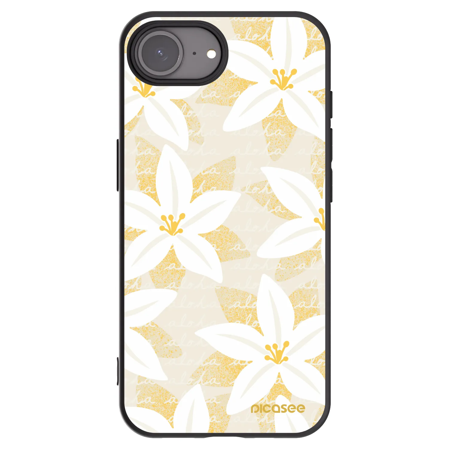 Picasee Μαύρη θήκη σιλικόνης για Apple iPhone 16e - Island Leave