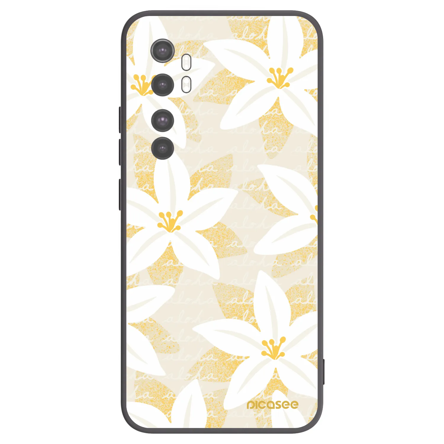 Picasee Μαύρη θήκη σιλικόνης για Xiaomi Mi Note 10 Lite - Island Leave