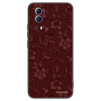 Picasee Μαύρη θήκη σιλικόνης για Vivo Y52 5G - Red Elegance