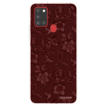 Picasee διαφανής θήκη σιλικόνης Samsung Galaxy A21s - Red Elegance