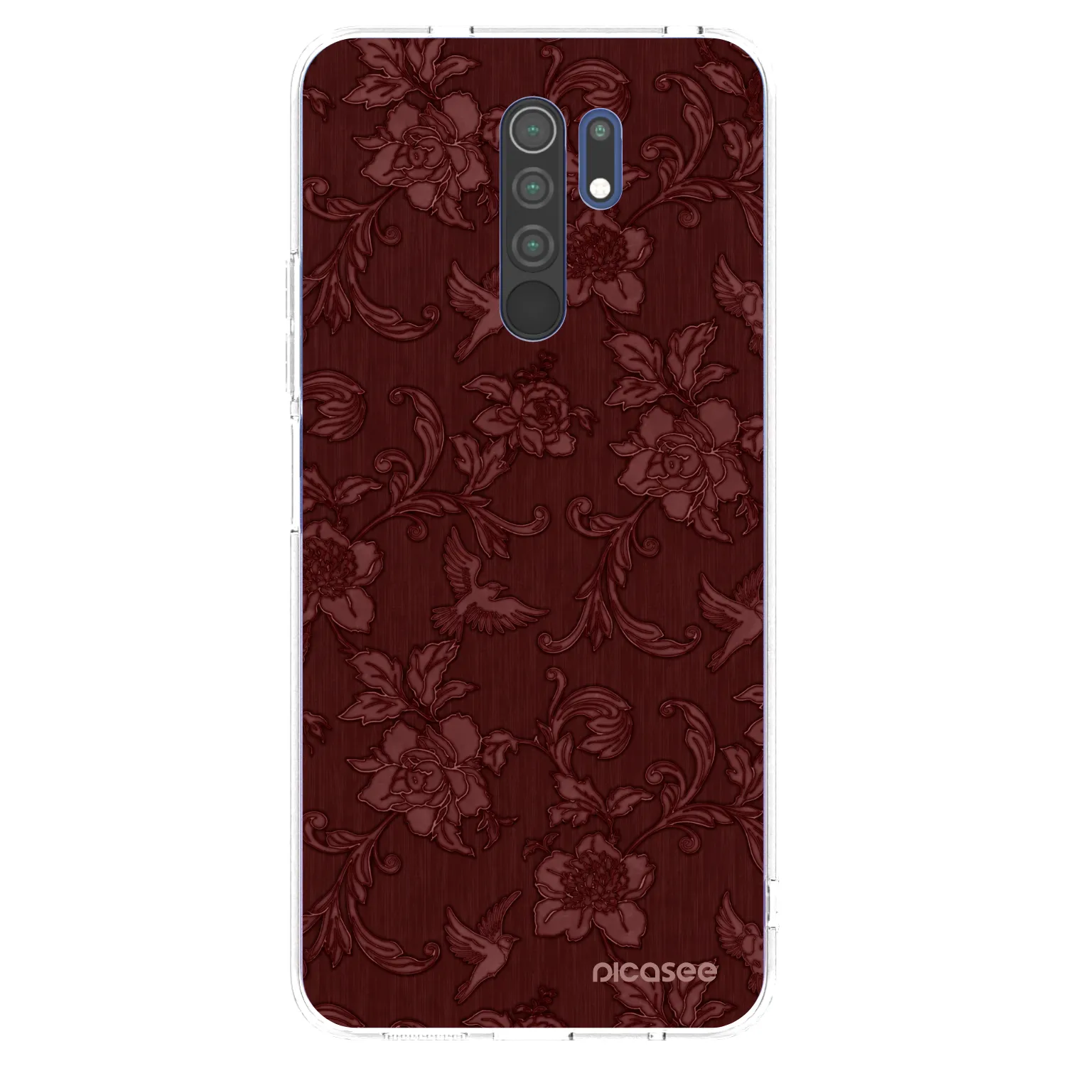Picasee διαφανής θήκη σιλικόνης Xiaomi Redmi 9 - Red Elegance