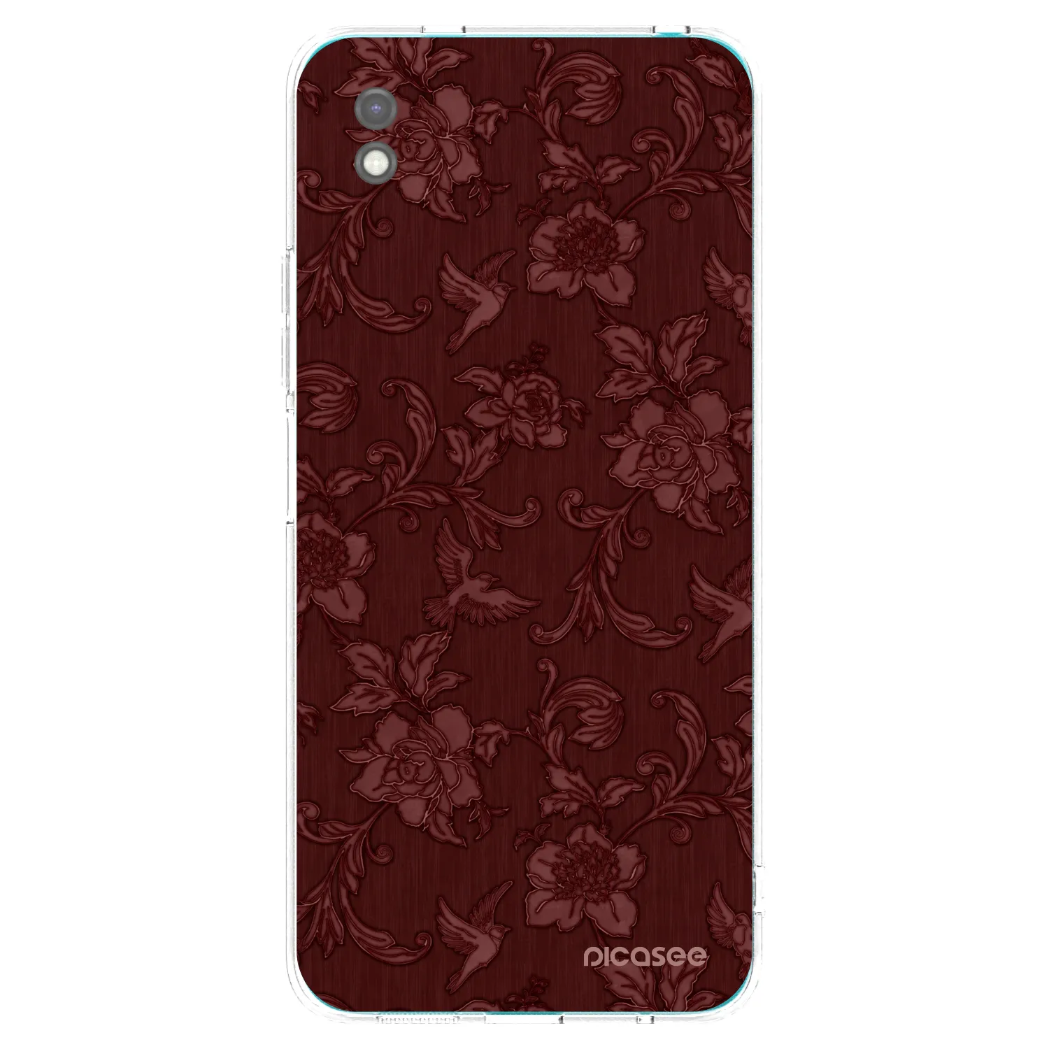 Picasee Μαύρη θήκη σιλικόνης για Xiaomi Redmi 9A - Red Elegance