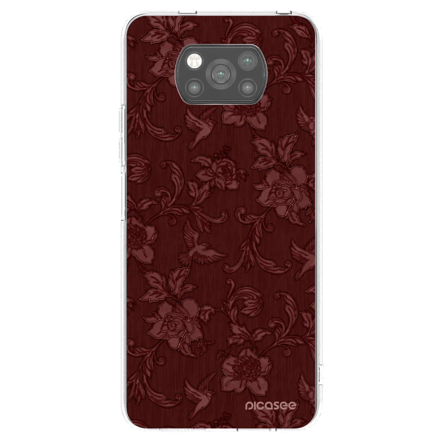 Picasee Μαύρη θήκη σιλικόνης για Xiaomi Poco X3 - Red Elegance