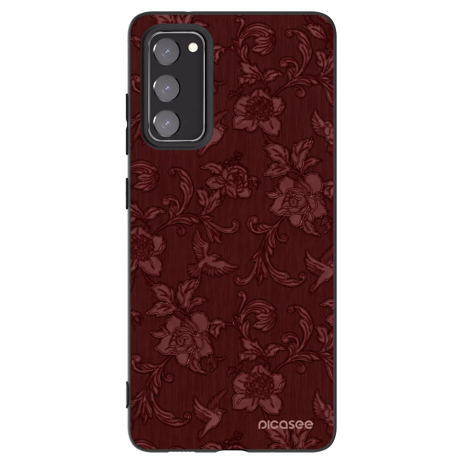 Picasee Μαύρη θήκη σιλικόνης για Samsung Galaxy S20 FE - Red Elegance
