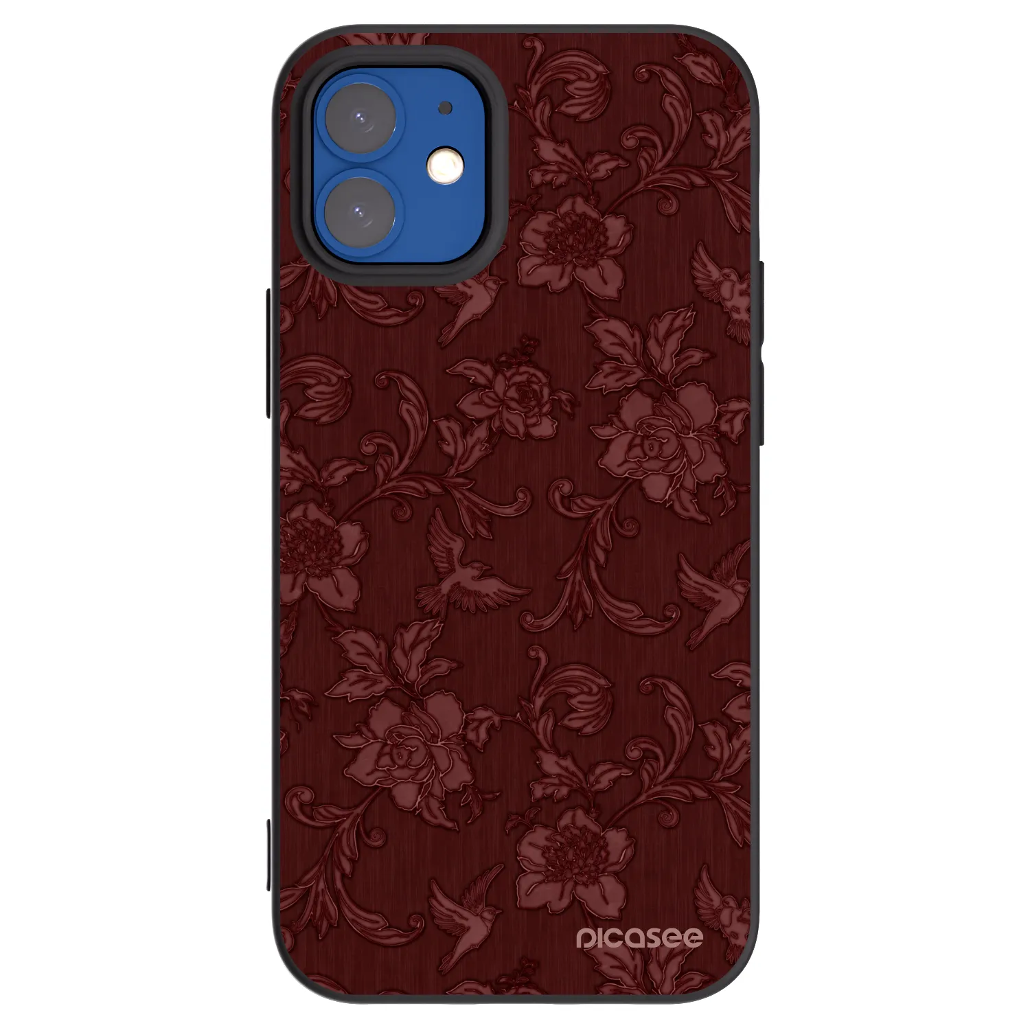 Picasee Μαύρη θήκη σιλικόνης για Apple iPhone 12 mini - Red Elegance