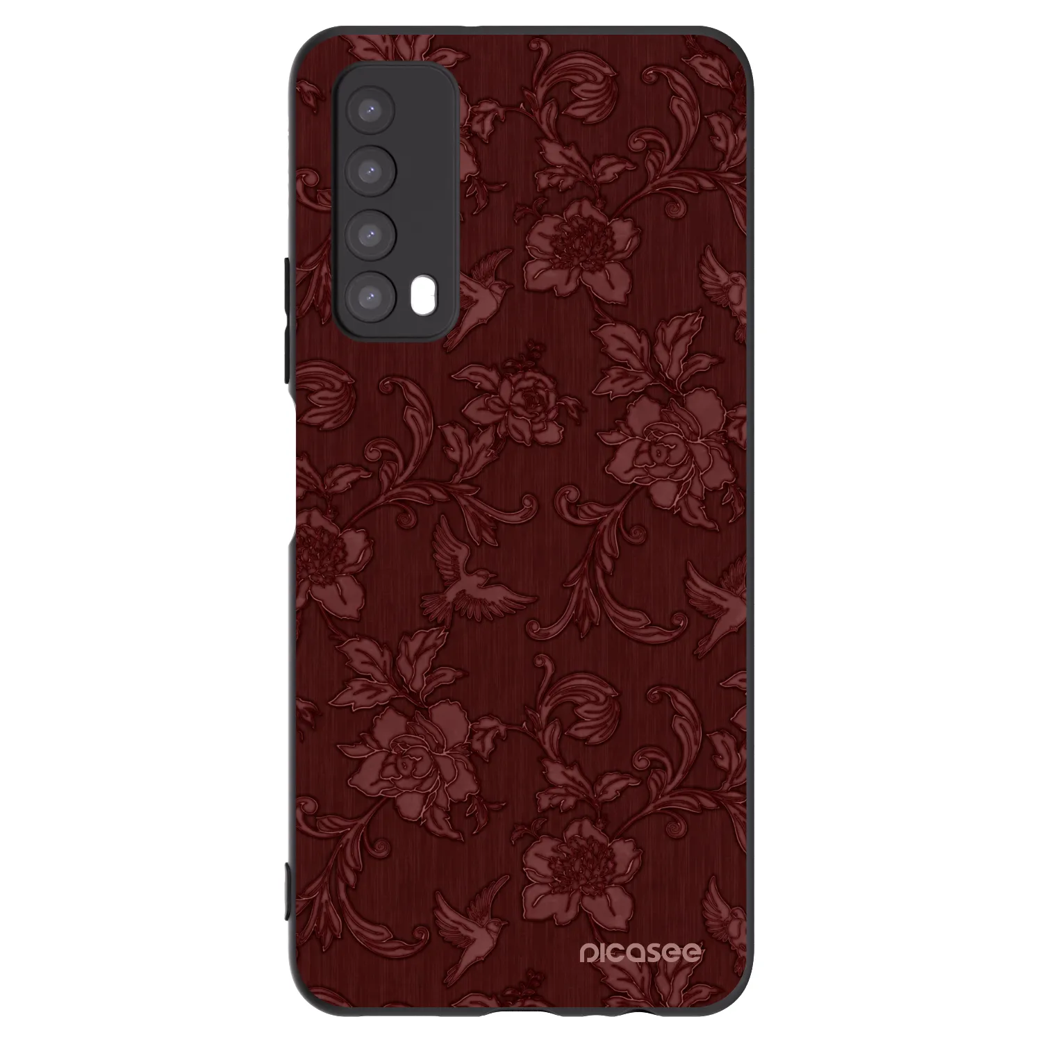 Picasee Μαύρη θήκη σιλικόνης για Huawei P Smart 2021 - Red Elegance