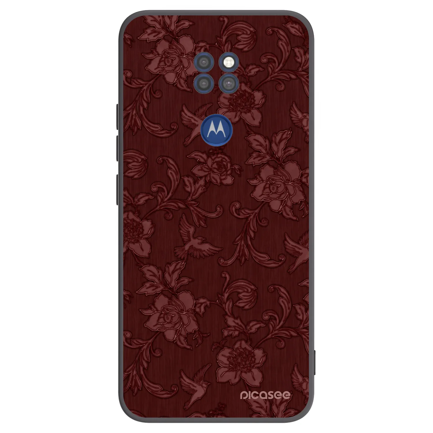 Picasee Μαύρη θήκη σιλικόνης για Motorola Moto G9 Play - Red Elegance