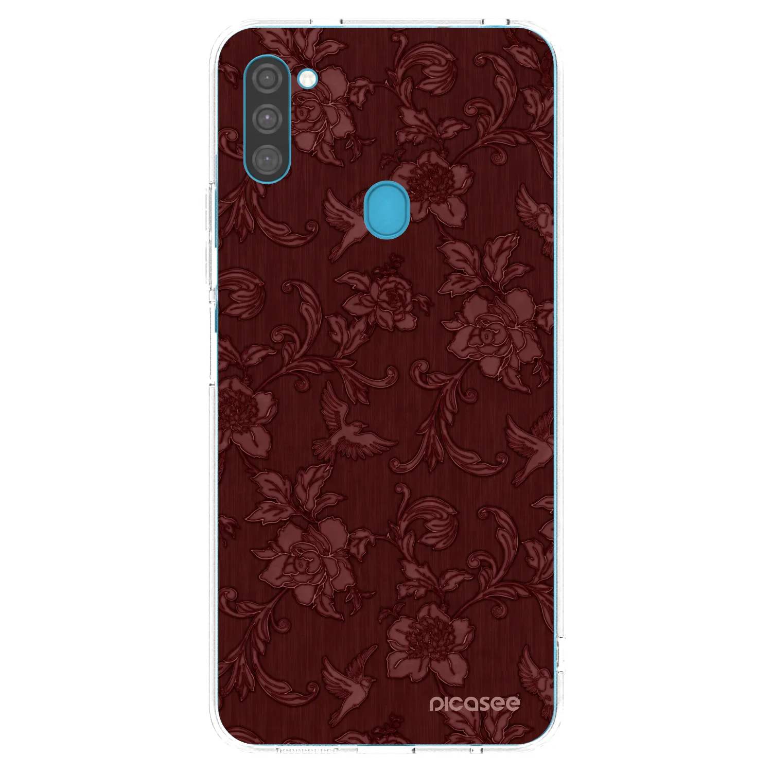 Picasee διαφανής θήκη σιλικόνης Samsung Galaxy M11 - Red Elegance