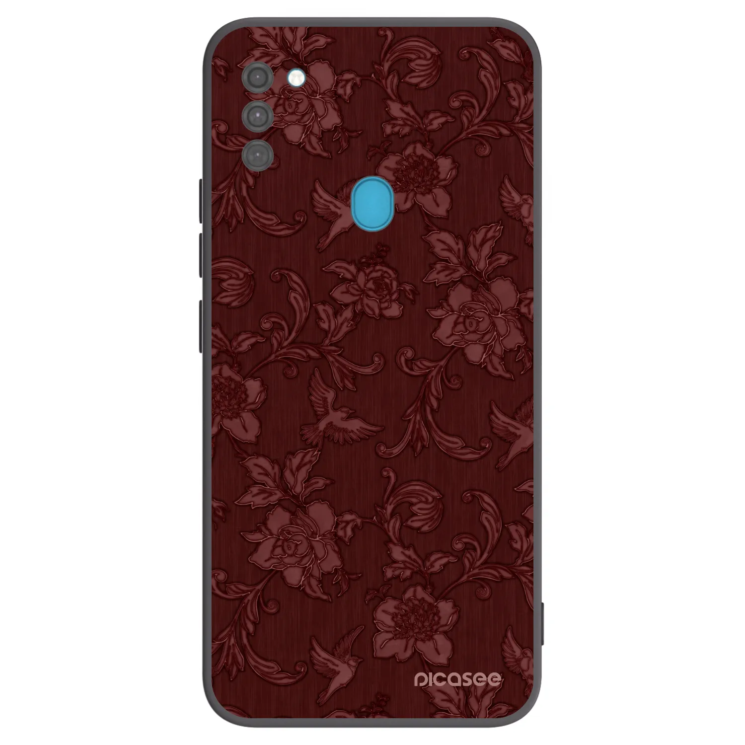 Picasee Μαύρη θήκη σιλικόνης για Samsung Galaxy M11 - Red Elegance