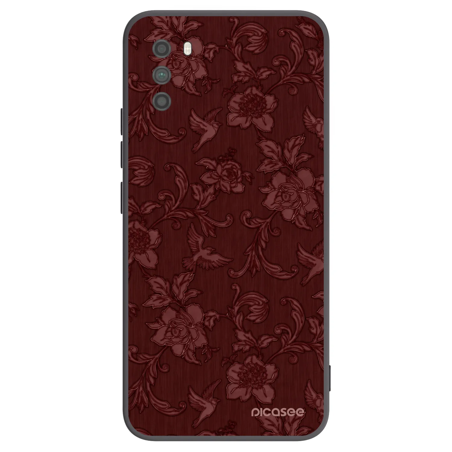 Picasee Μαύρη θήκη σιλικόνης για Xiaomi Poco M3 - Red Elegance