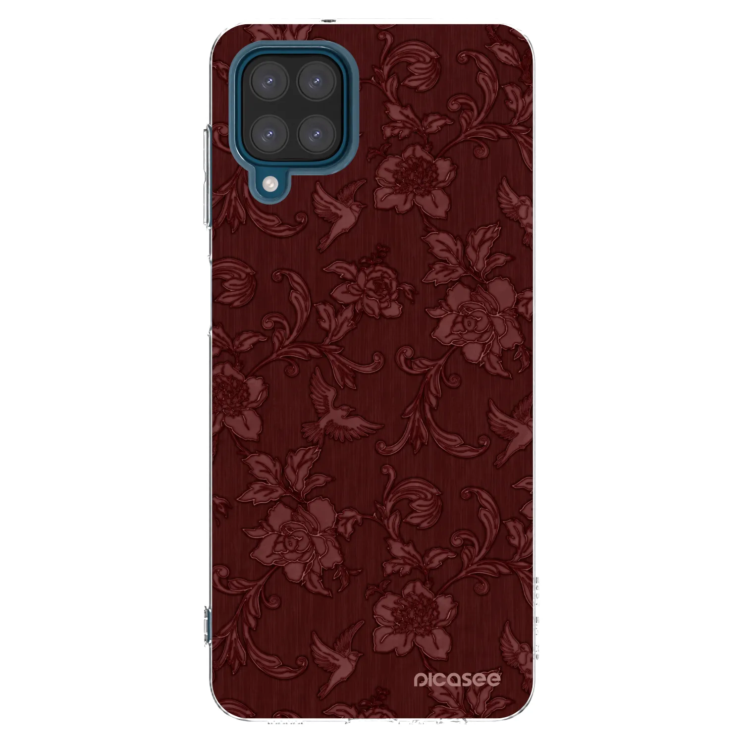 Picasee διαφανής θήκη σιλικόνης Samsung Galaxy A12 A125F - Red Elegance