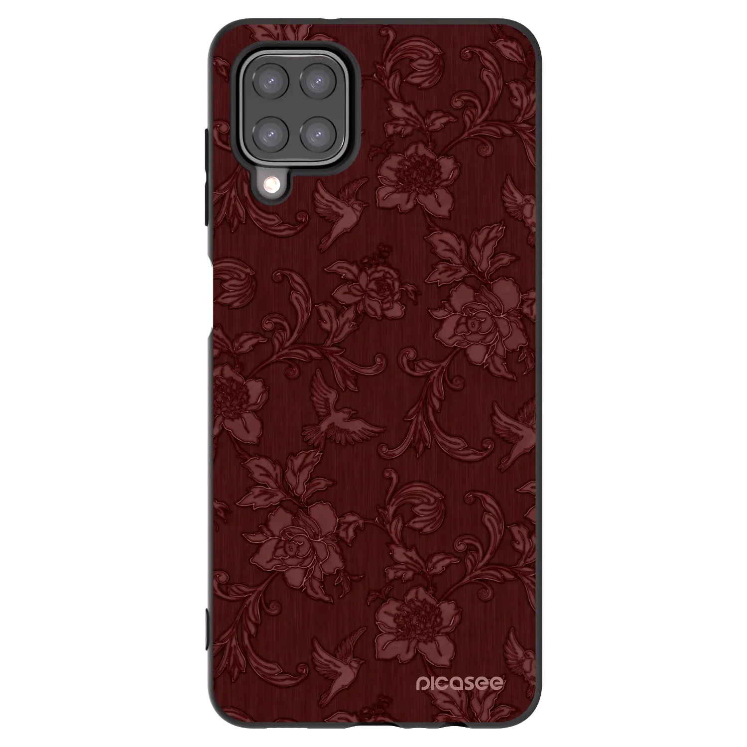 Picasee Μαύρη θήκη σιλικόνης για Samsung Galaxy A12 A125F - Red Elegance