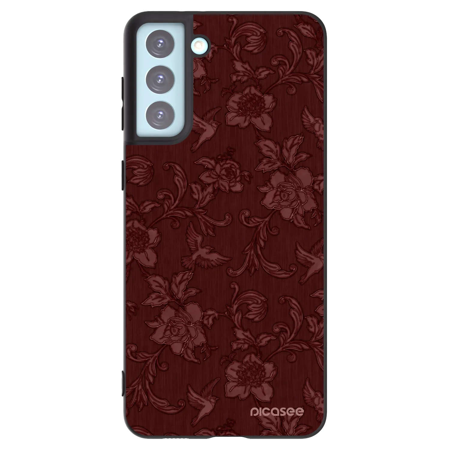 Picasee Μαύρη θήκη σιλικόνης για Samsung Galaxy S21+ 5G G996F - Red Elegance