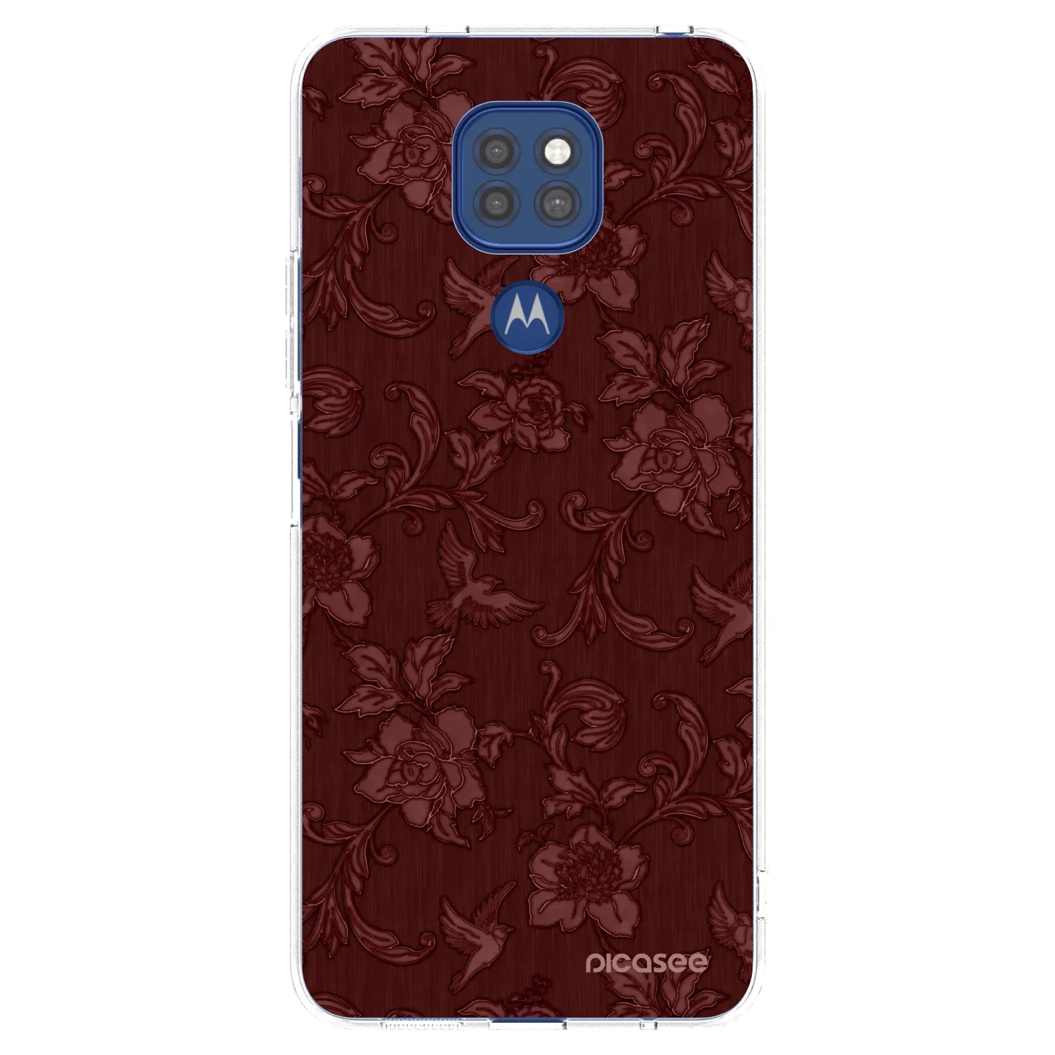 Picasee διαφανής θήκη σιλικόνης Motorola Moto G9 Play - Red Elegance