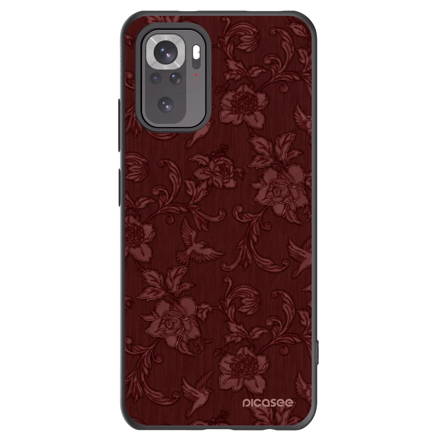 Picasee Μαύρη θήκη σιλικόνης για Xiaomi Redmi Note 10 - Red Elegance
