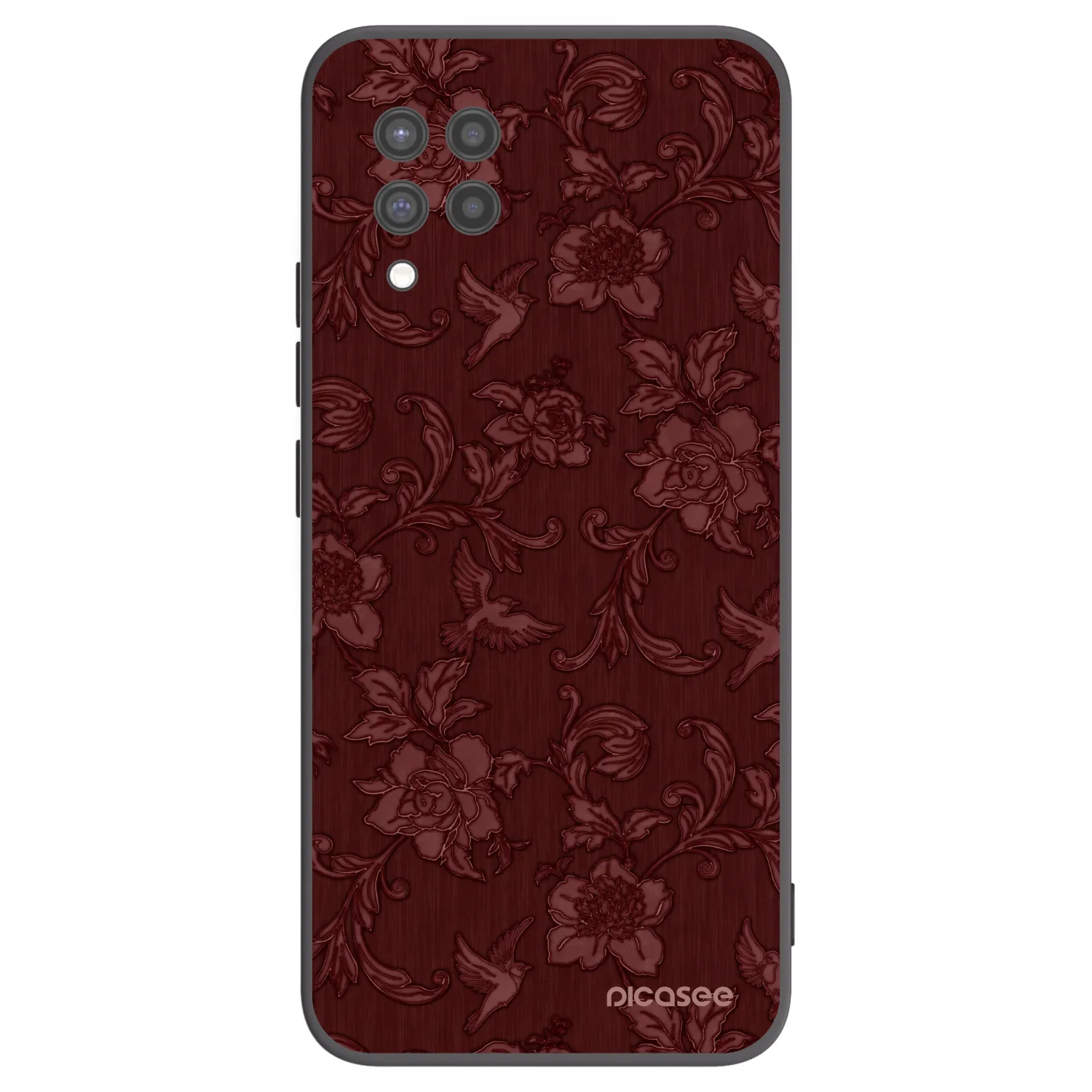 Picasee Μαύρη θήκη σιλικόνης για Samsung Galaxy A42 A426B - Red Elegance