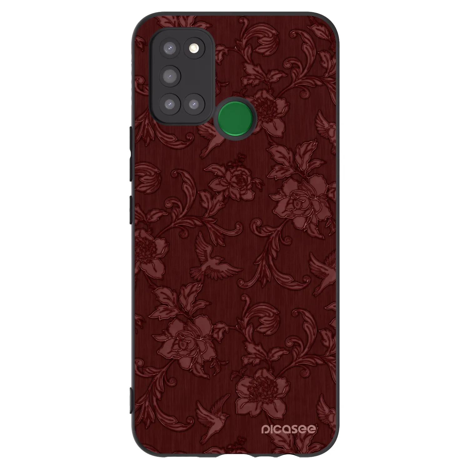 Picasee Μαύρη θήκη σιλικόνης για Realme 7i - Red Elegance