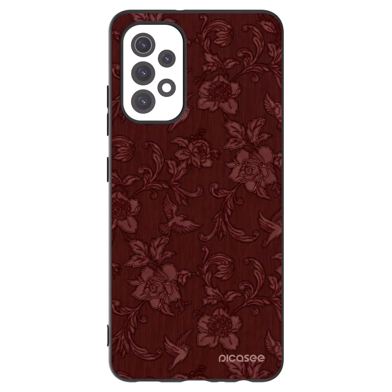 Picasee Μαύρη θήκη σιλικόνης για Samsung Galaxy A32 5G A326B - Red Elegance