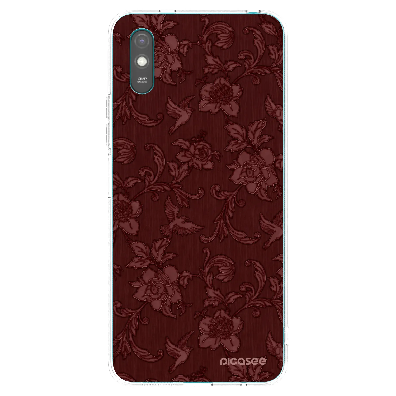 Picasee διαφανής θήκη σιλικόνης Xiaomi Redmi 9AT - Red Elegance