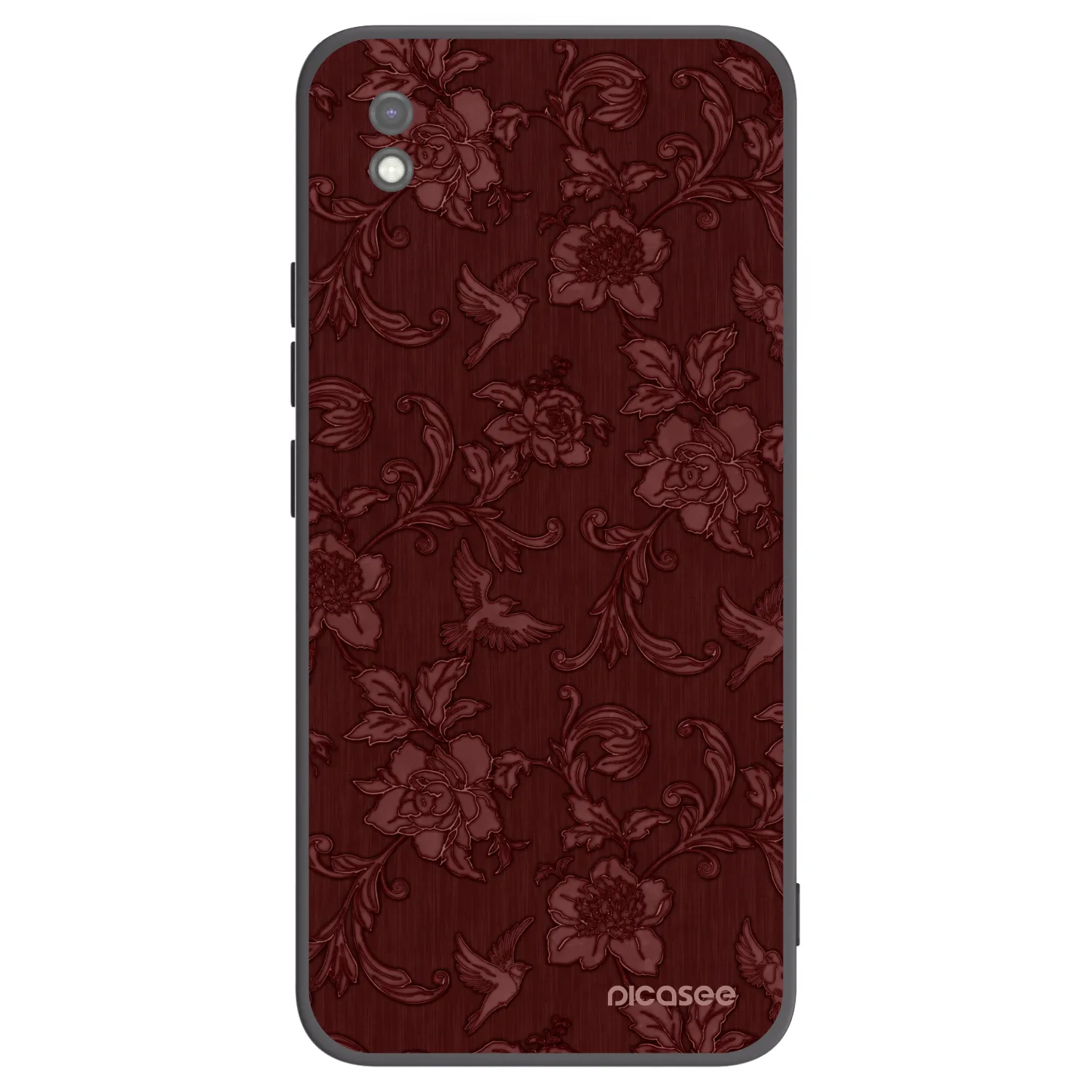 Picasee Μαύρη θήκη σιλικόνης για Xiaomi Redmi 9AT - Red Elegance